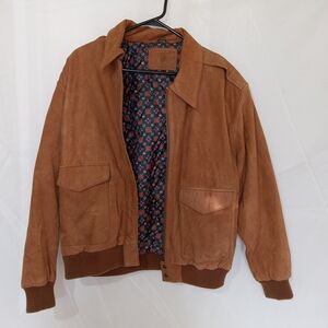 Vintage Hunt Club  Genuine Leather Bomber Jacket Mens Medium Chore Work Coat